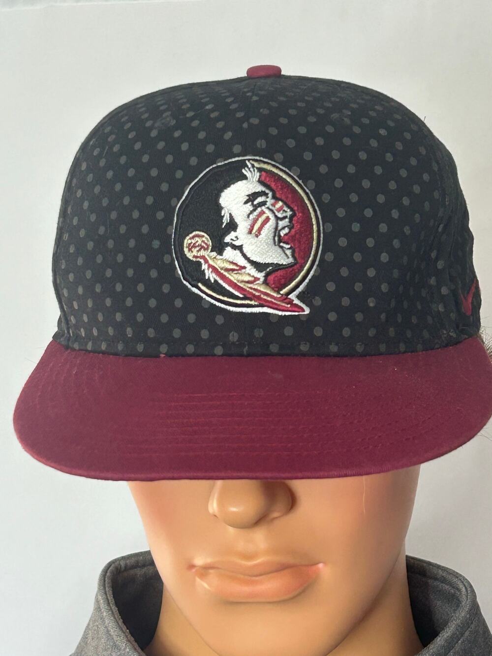 Nike True Florida State Seminoles FSU Polka Dot Snapback Hat Black Garnet
